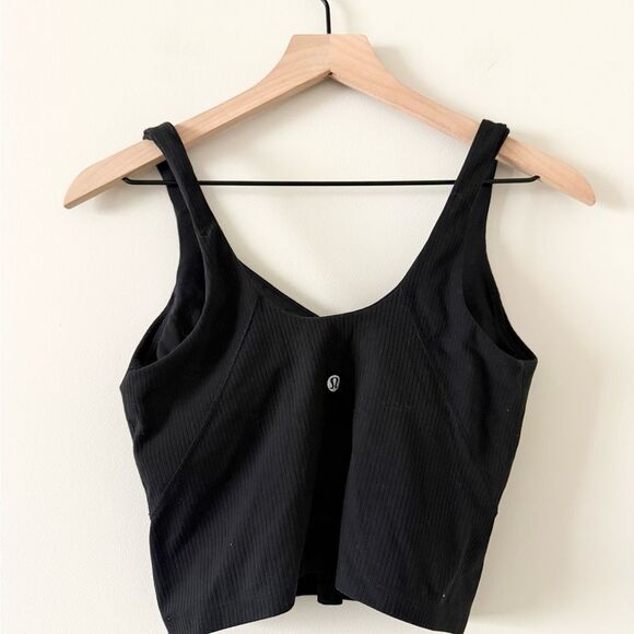Lululemon Align Racer Back Tank in Ribbed Black Size 8 - Picture 3 of 5